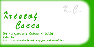 kristof csecs business card