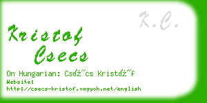 kristof csecs business card